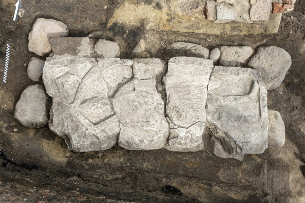 Medieval knight's tombstone, Gdansk, Poland