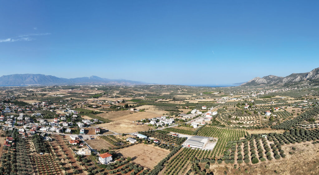 View looking northeast along the Isthmus of Corinth, Greece
