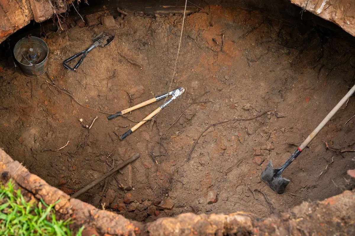 Excavation trench at the site of the former Louisiana State Seminary of Learning and Military Academy, Pineville, Louisiana