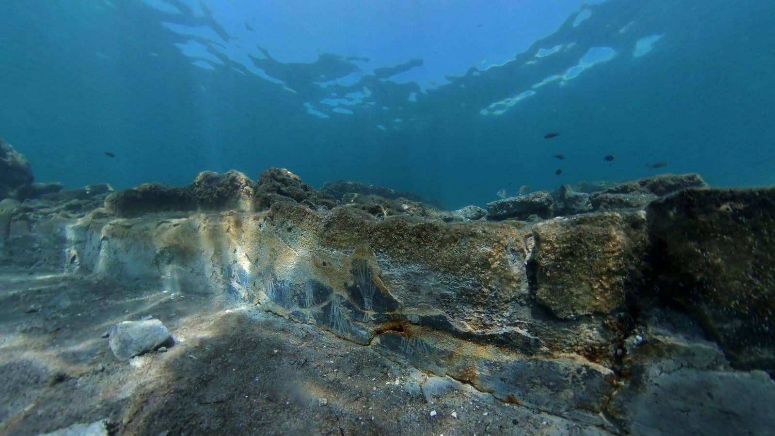 Submerged walls of a villa, Baiae, Italy