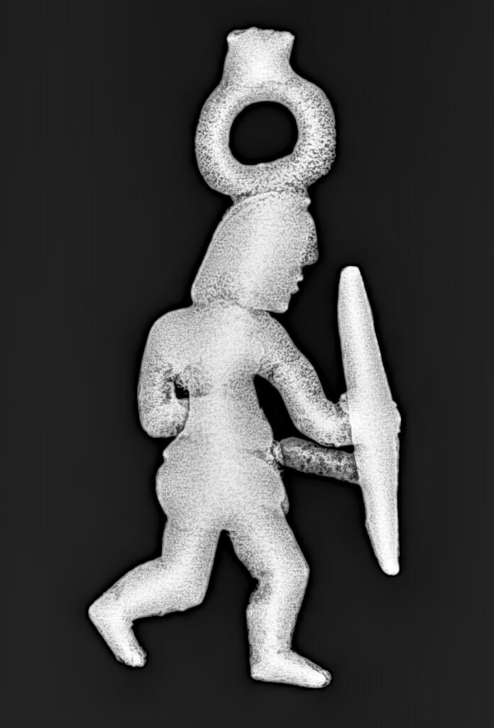 X-ray of Celtic warrior figurine