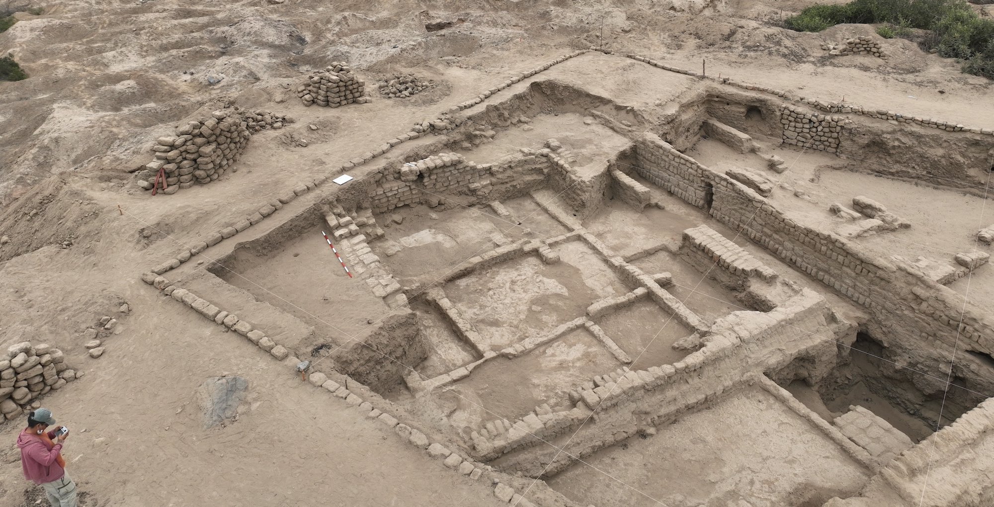 Aerial view of Moche elite residence at the site of Licapa II, La Libertad, Peru