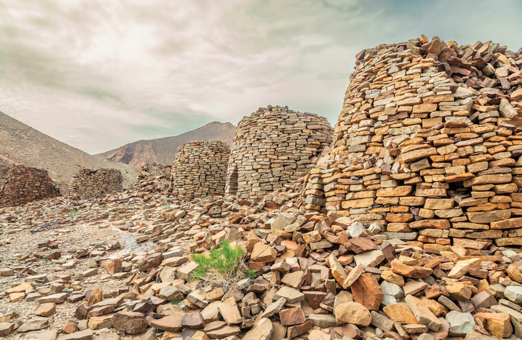 Beehive-shaped tombs at the site of Al-Ayn, Oman