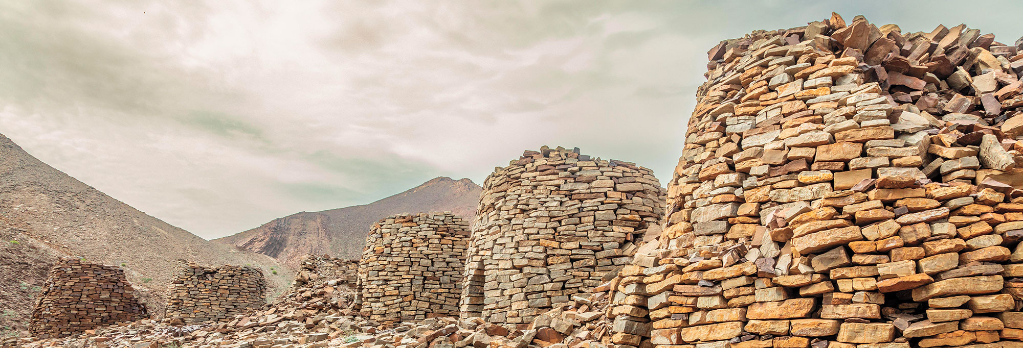Beehive-shaped tombs at the site of Al-Ayn, Oman