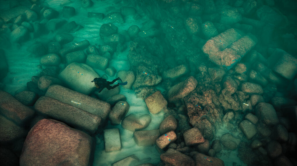 Submerged blocks of the Lighthouse, Alexandria, Egypt