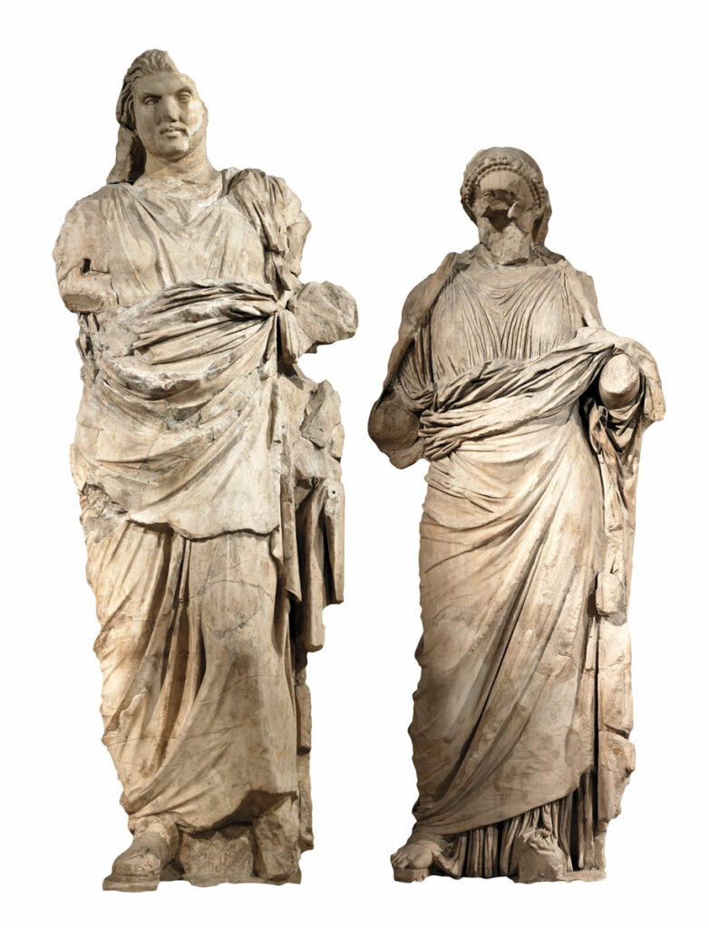 Marble statues from the Mausoleum at Halicarnassus