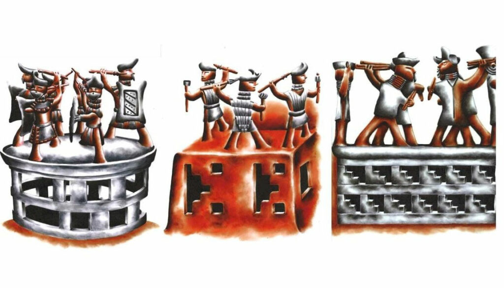 Reconstruction of the sculpted warrior vessel