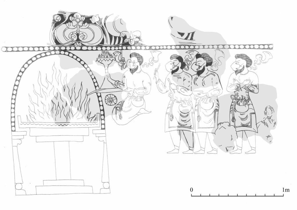 Reconstruction of fire worship scene