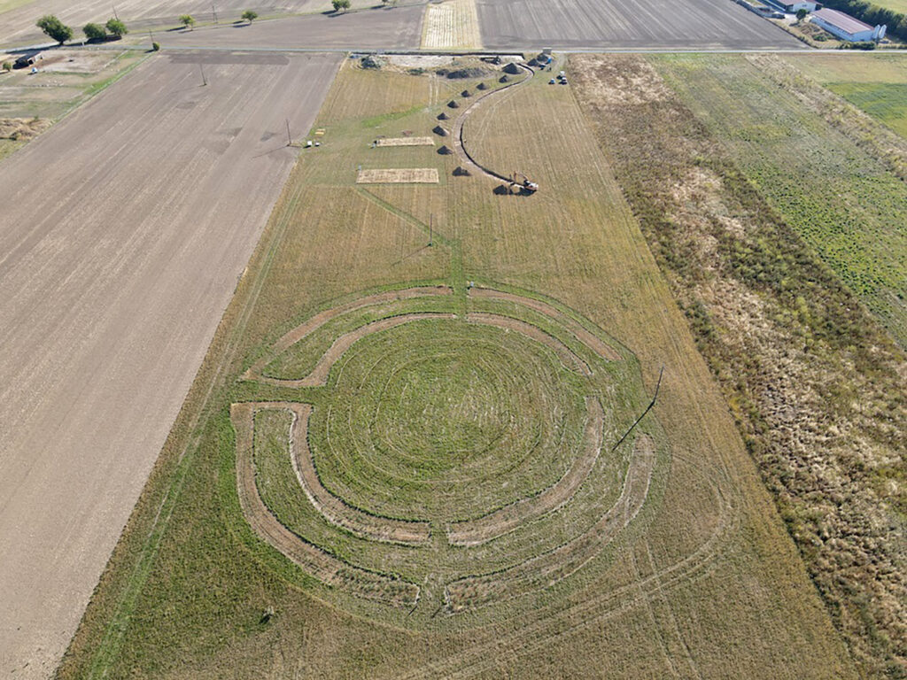 Aerial view of Neolithic earthen enclosure, Rechnitz, Austria