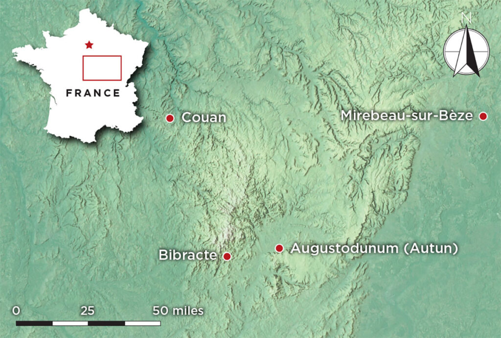 Map of Gallo-Roman eastern Gaul