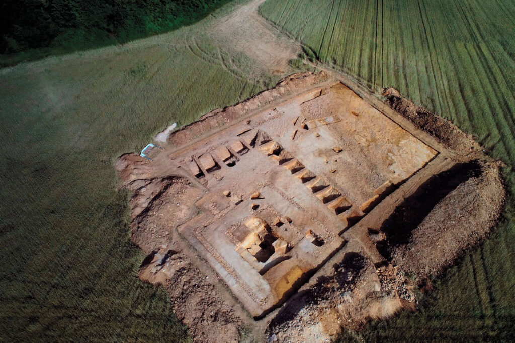The temple at the Gallo-Roman sanctuary in Couan in east-central France
