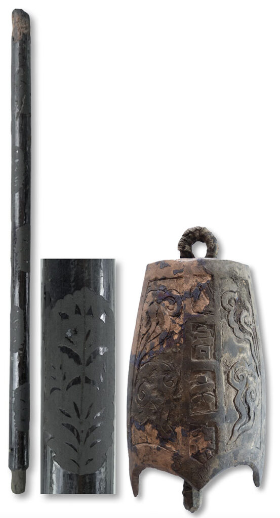 Rod and bell found in a well in Karabalgsun, Mongolia