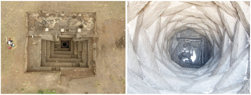 A 43-foot-deep well found in the palace complex at Karabalgasun, Mongolia