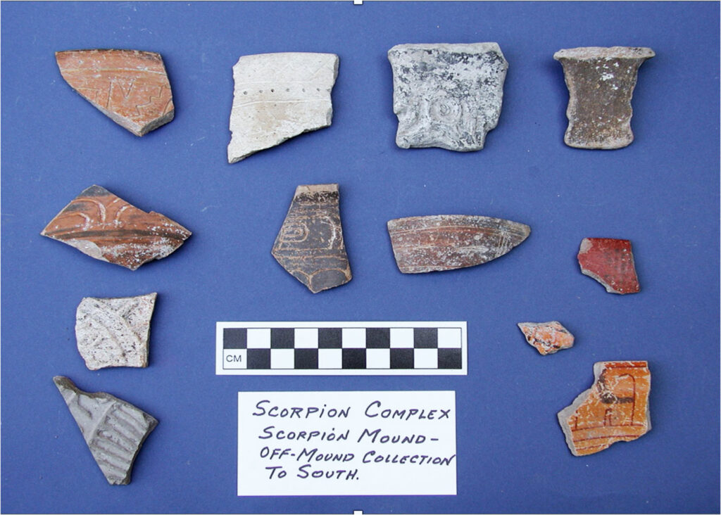 Potsherds collected near the Scorpion Mound