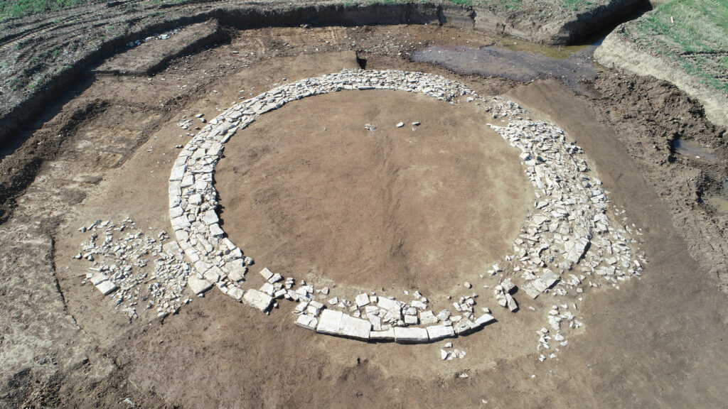 Aerial view of Roman tomb, Wolkertshofen, Germany