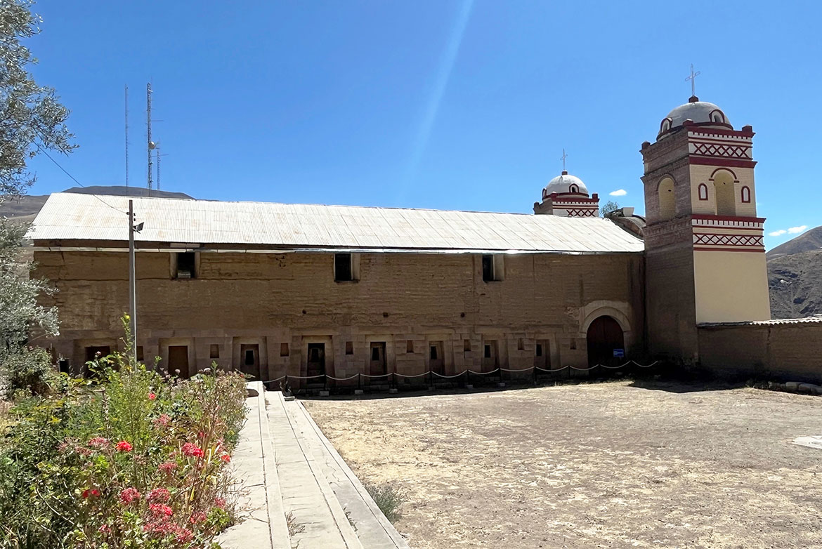 Inca carpa uasi and the church built over it, Huaytará, Peru
