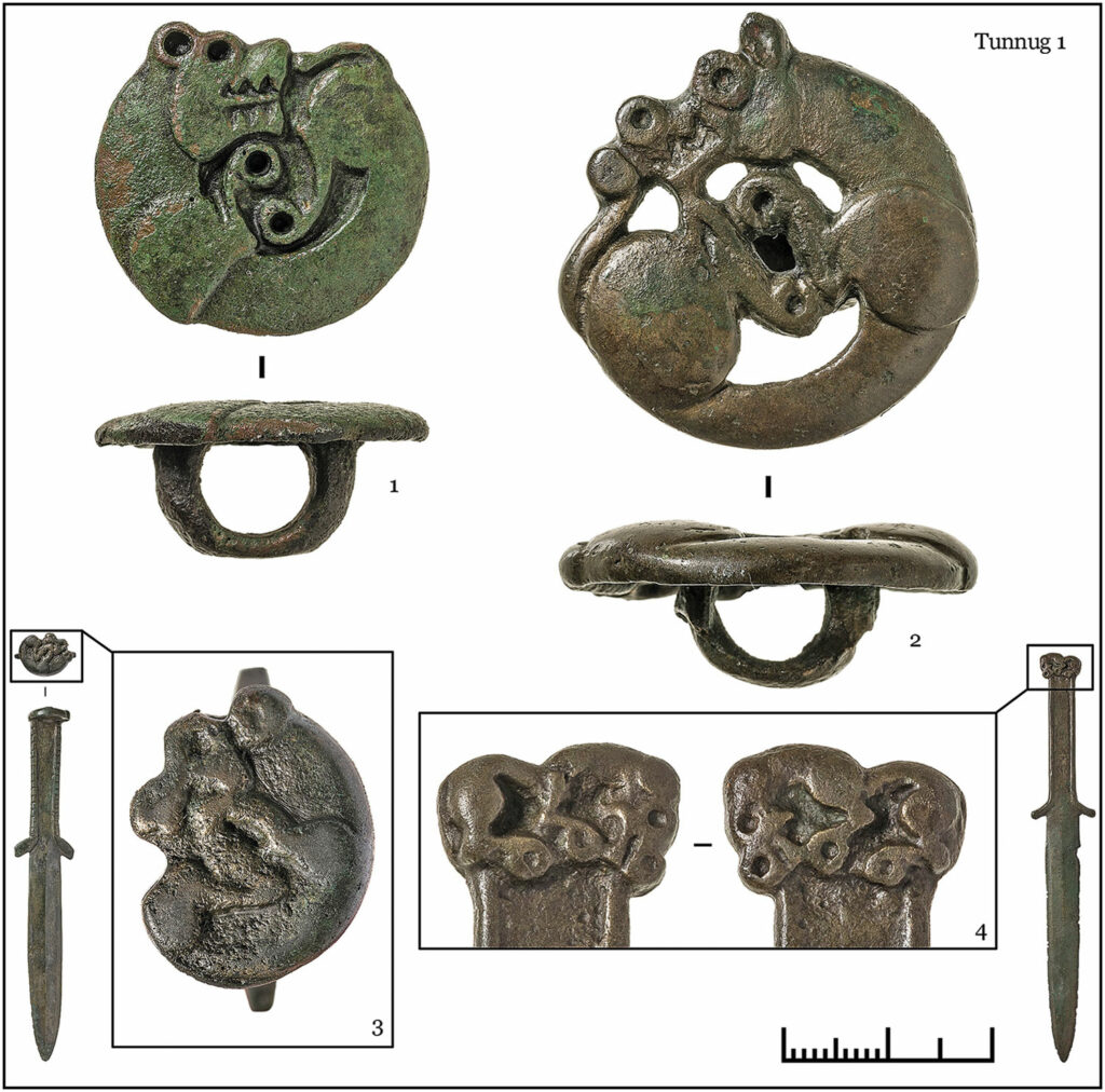 Scythian bronze artifacts with depictions of felines