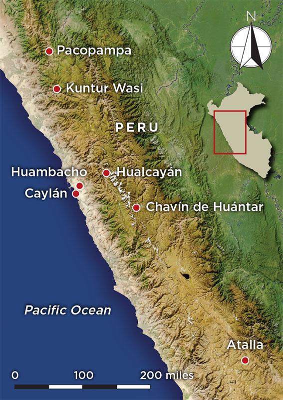 Map of Peru with Chavin-era sites