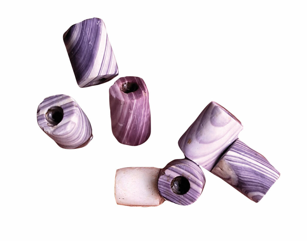 Tubular wampum beads