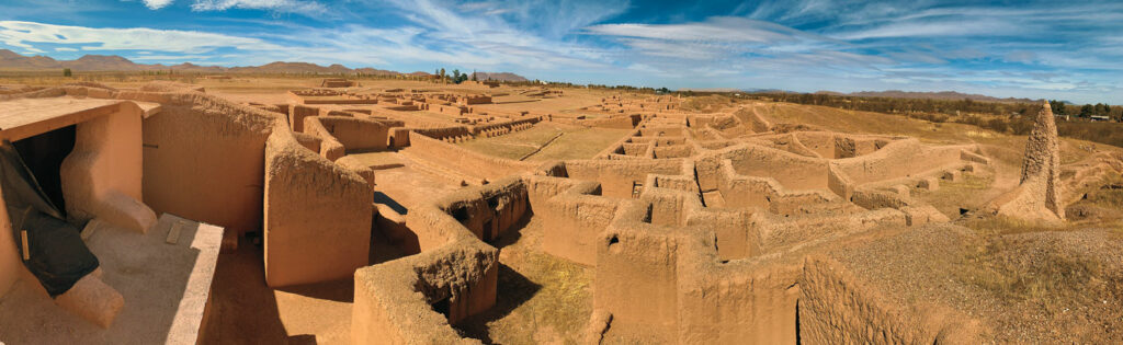Landscape view of ruins at Paquimé, Chihuahua, Mexico