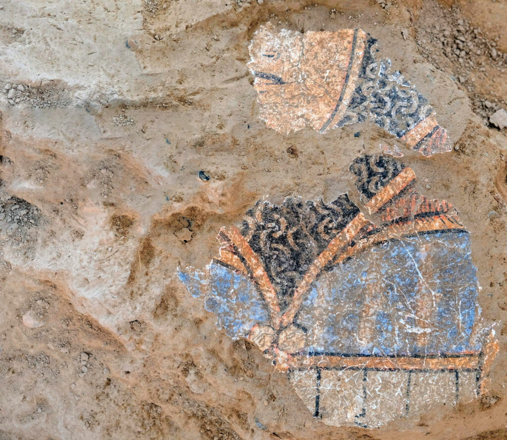 Wall painting, Sanjar-Shah Palace, Tajikistan