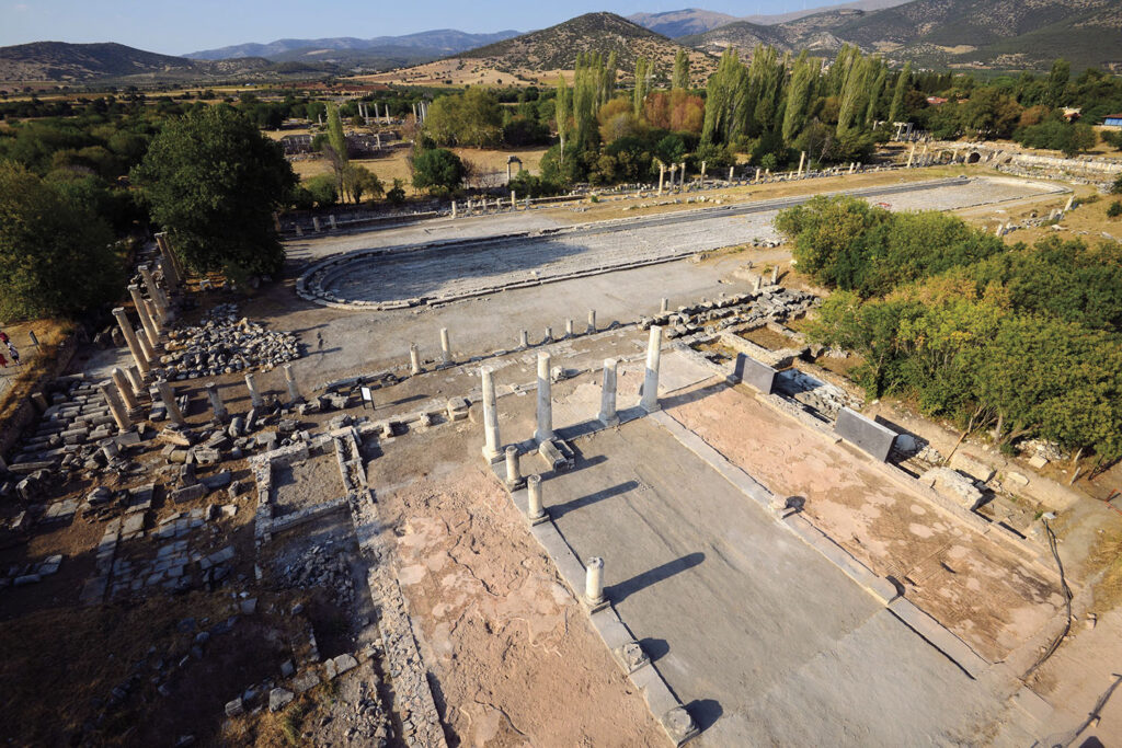 The Civil Basilica and city park ruins at Aphrodisias
