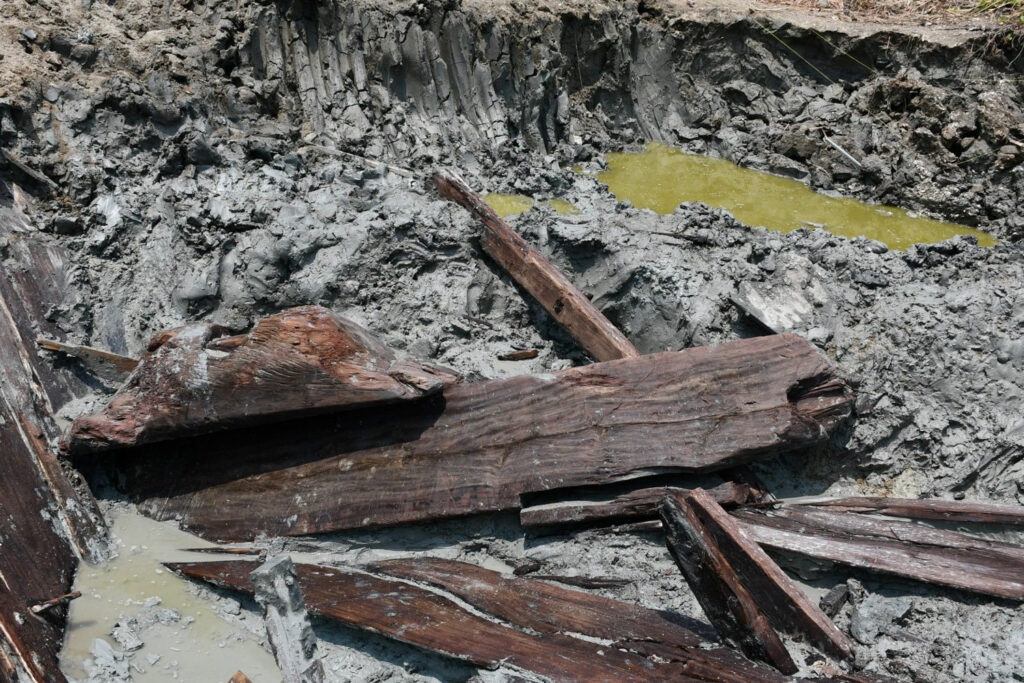 Wooden ship remnants, Malacca Island, Malaysia