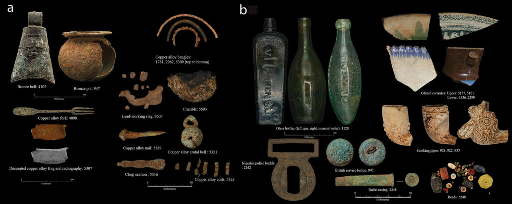 Artifacts recovered during Benin City palace excavations