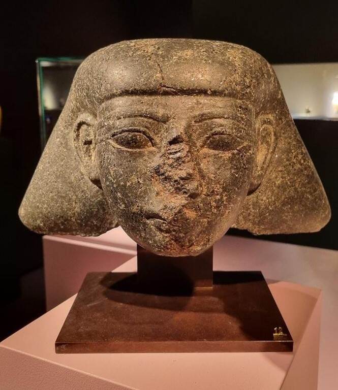 Stone sculpture head of an Egyptian official