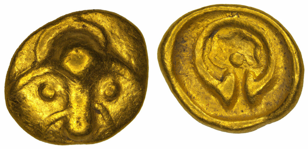 Obverse and reverse of Celtic gold coin