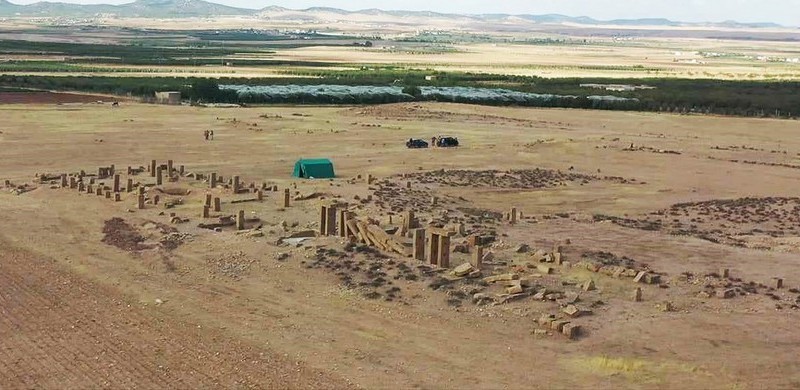Aerial photo of ruins at Henchir el Begar, Tunisia