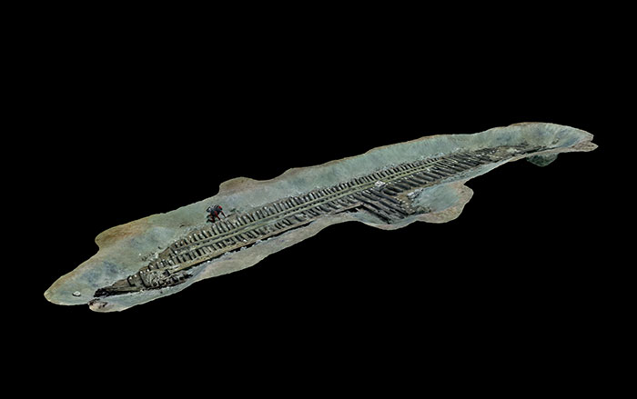 3D model of the boat created using photogrammetry