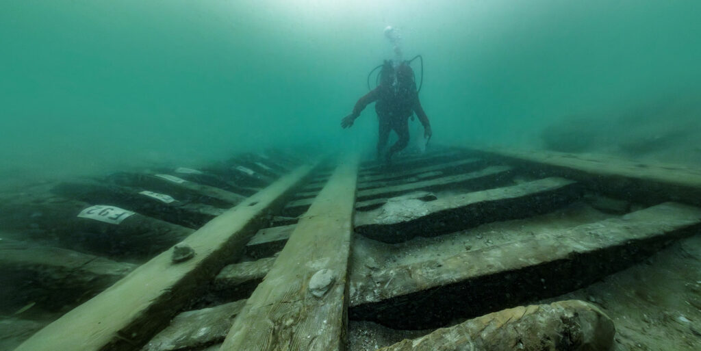 Preserved boat timbers, Alexandria, Egypt