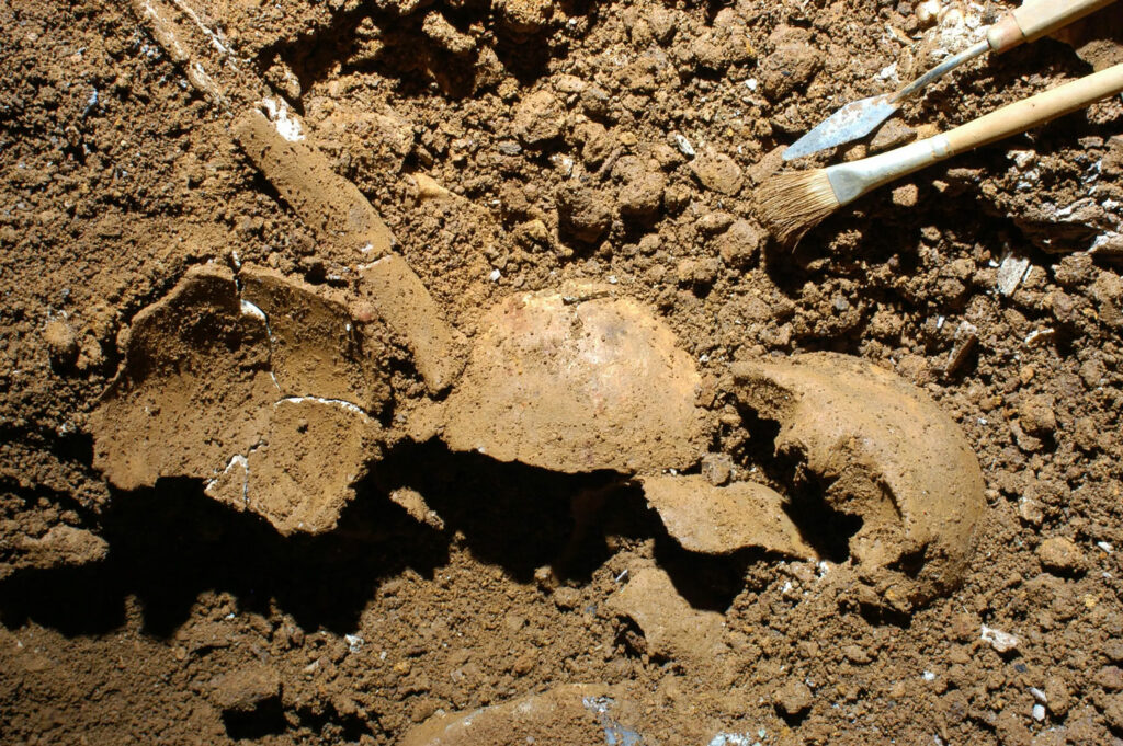 Human skeletal remains unearthed in Grotta della Monaca, Italy