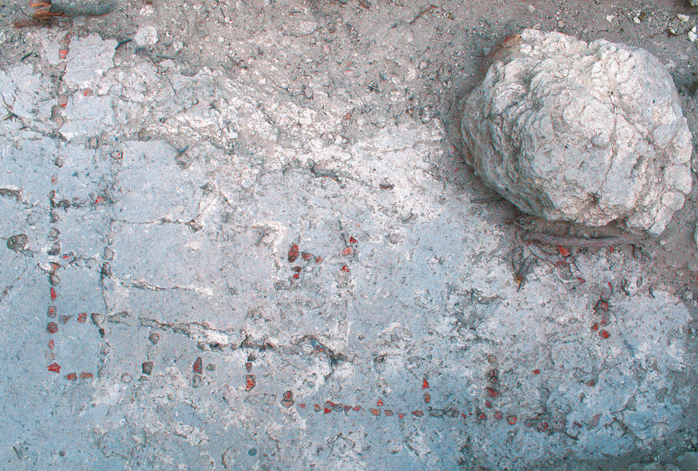 Maya patolli gaming board, Naachtun, Guatemala