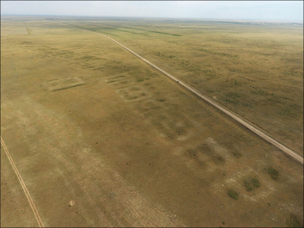 Aerial photo of remnants of Semiyarka, Kazakhstan