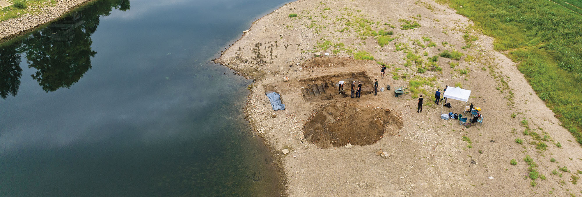Barge excavation, Kupa River, Croatia