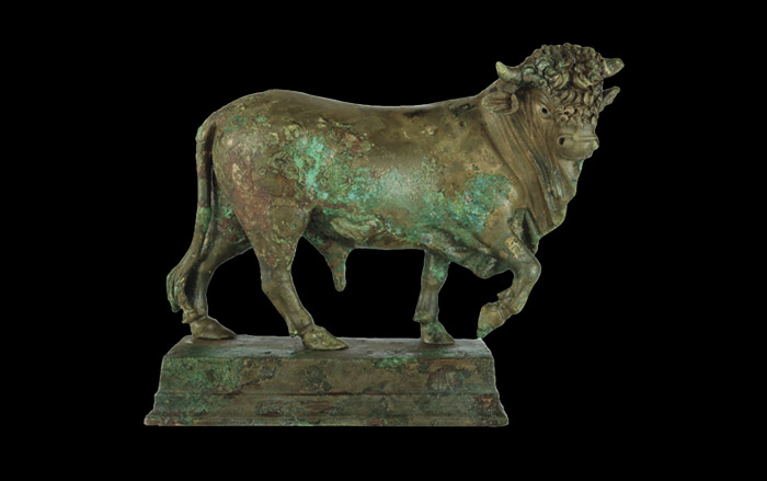 Bronze bull statuette