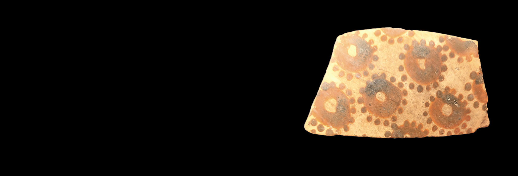 Potsherd with plant decorations