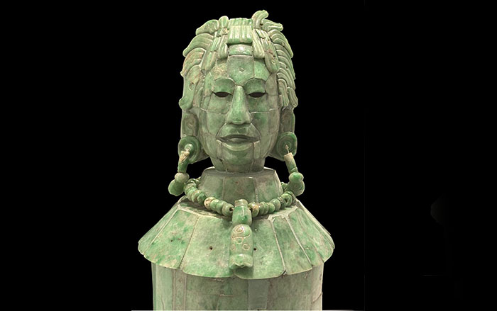 Maya jade mosaic vase from Tikal, Museo Nacional de Arqueología y Etnología de Guatemala