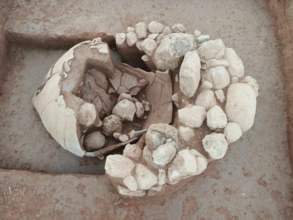 Pithos bordered by a wall, Rafina, Greece