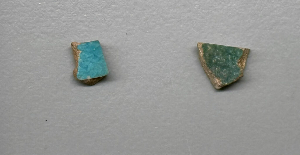 Persian blue-green glazed ceramic sherds