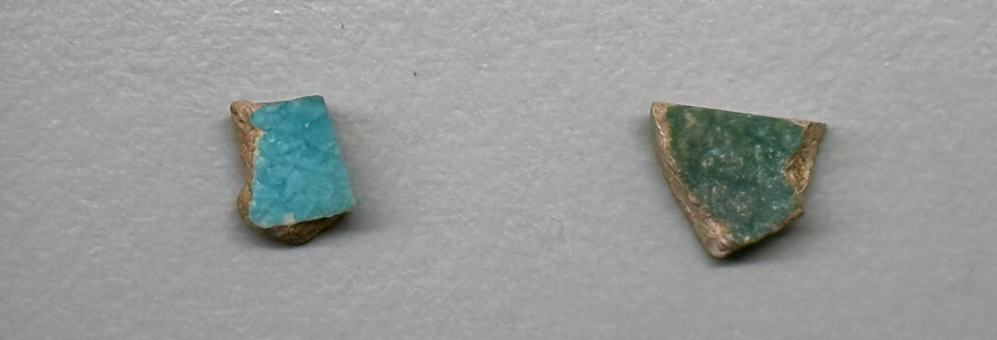 Persian blue-green glazed ceramic sherds