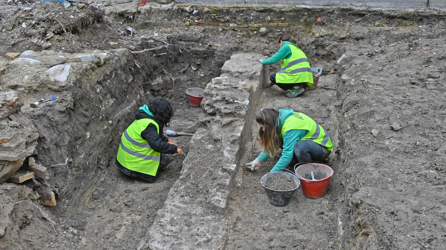 Excavation of Vitruvius basilica, Fano, Italy