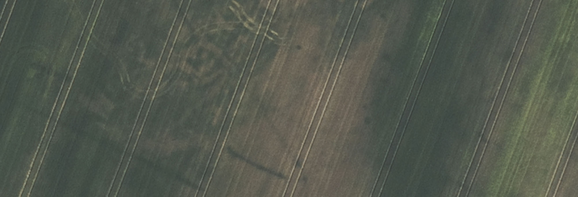 Aerial photo of entrance to the Roman marching camp of Trabitz, Saxony-Anhalt, Germany