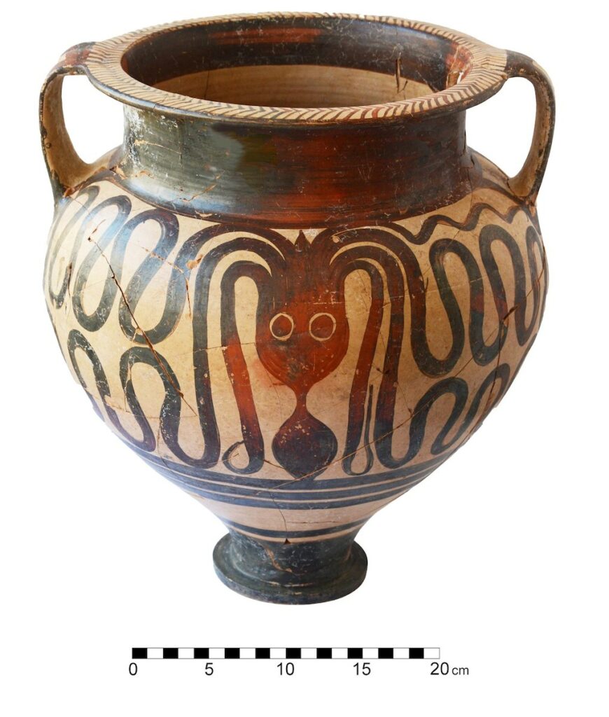 Mycenaean krater with octopus decoration