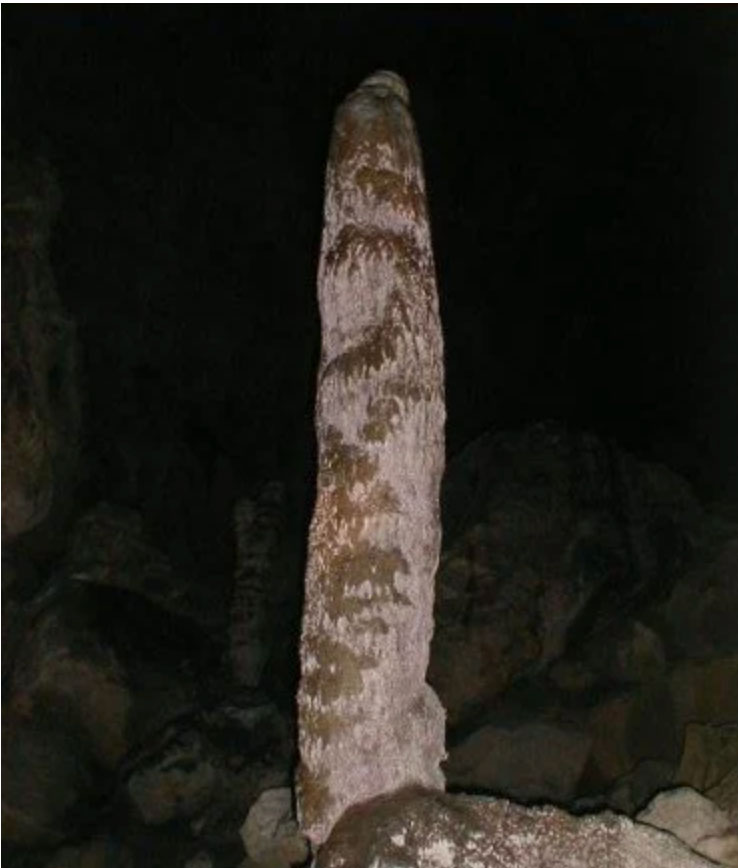 Researchers used this stalagmite in China's Yeshang Cave to create a "rainfall yearbook."
