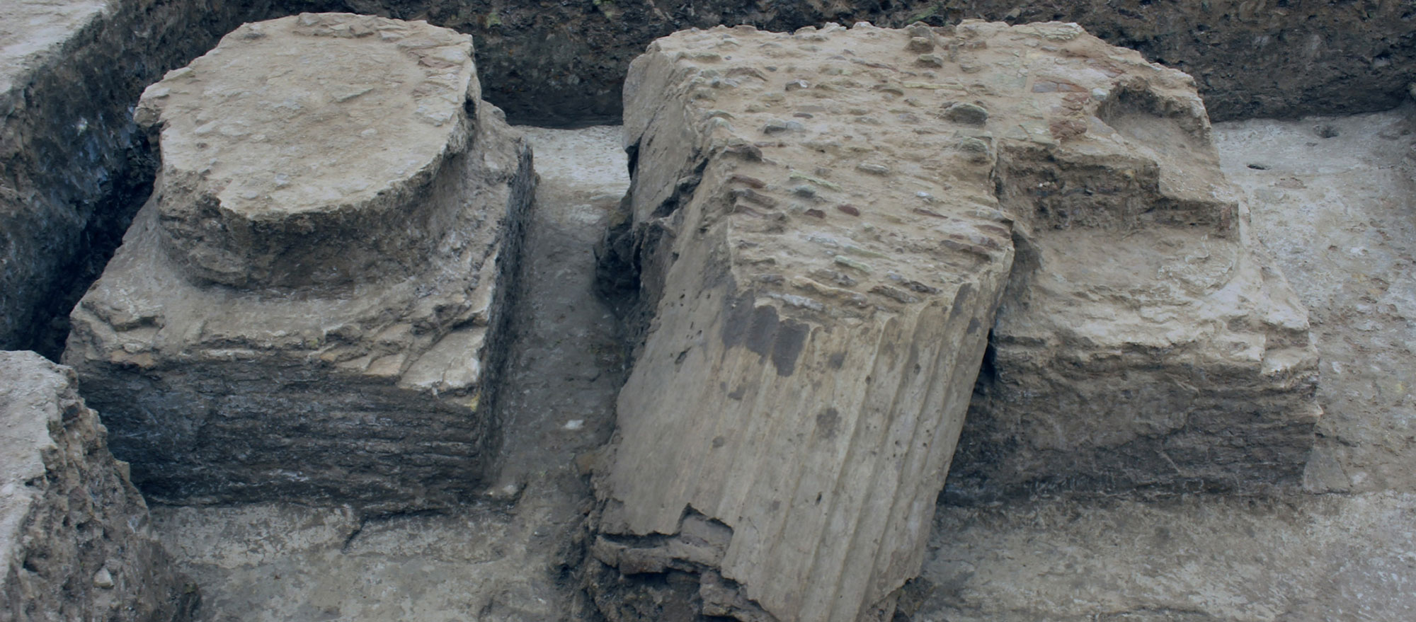 Fragments of columns uncovered at the site of Charax Spasinou in Iraq