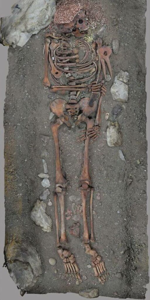 Il Principe burial on display at the Museum of Ligurian Archaeology, Genoa, Italy