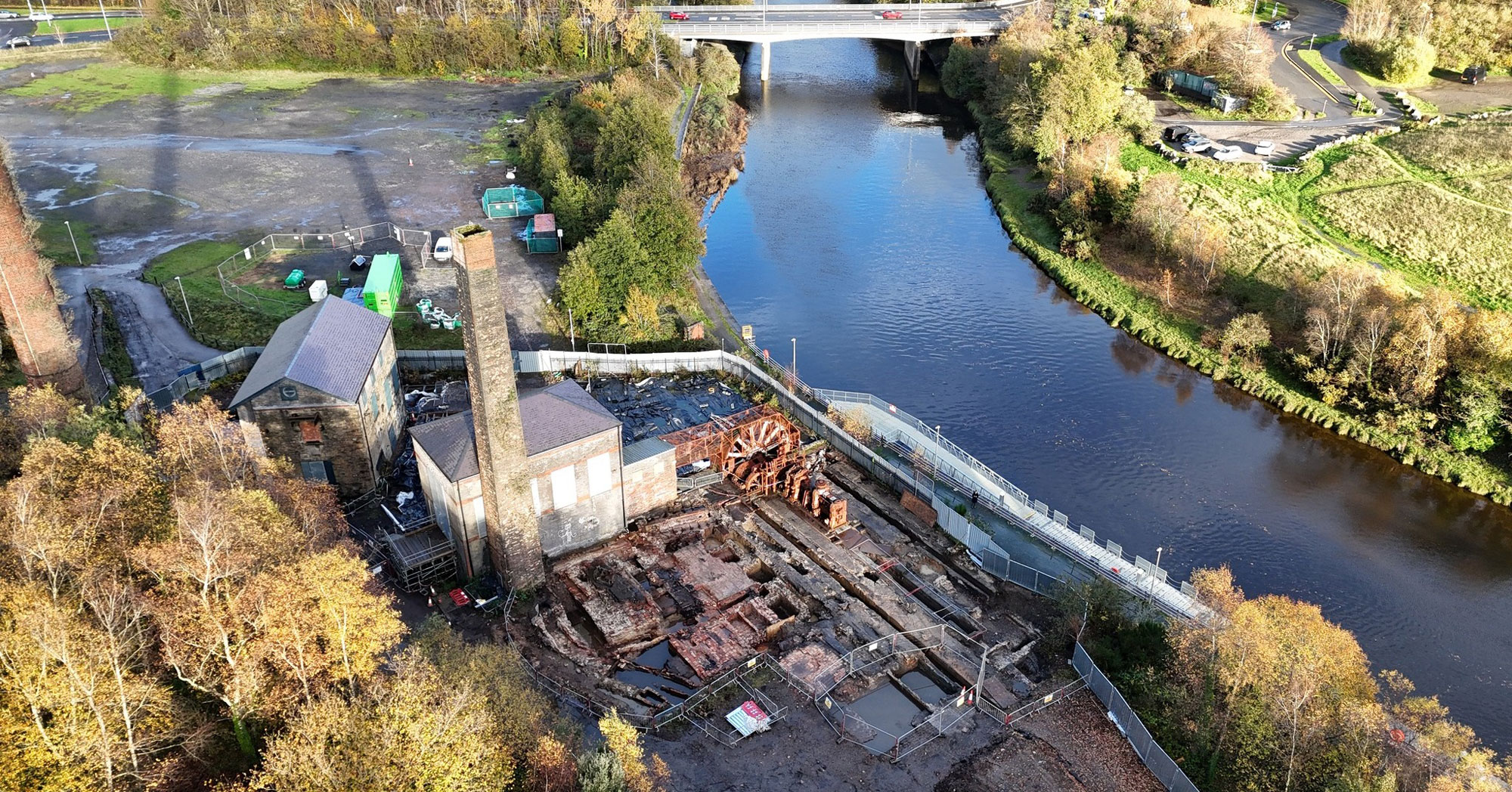 Aerial photo of the Hafod‑Morfa Copperworks site, Swansea, Wales
